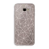Geometrische lijnen wit: Samsung Galaxy J4 Plus Transparant Hoesje
