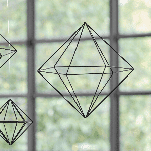 Ginger Ray BW-418 Zwart Metalen Geometrische Decoratie - Large