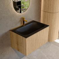 Badmeubel Mondiaz Kurve | 70 cm | Meubelkleur Oak | Wastafelkleur Urban | Midden spoelbak | 1 kraangat