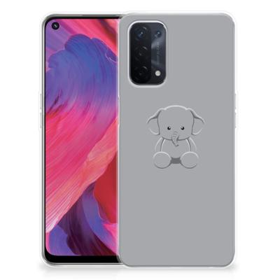 OPPO A93 5G Telefoonhoesje met Naam Grijs Baby Olifant OPPO A93 5G Telefoonhoesje met Naam Grijs Baby Olifant