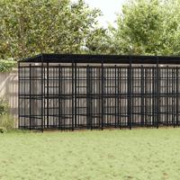 Hondenkennel met dak 16,59 m² staal