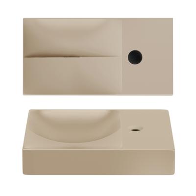 Clou Vale fontein 38 cm met kraangat rechts mat mosterd keram CL/03.34161.01.R