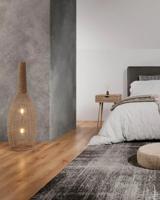 Grote vloerlamp bruin met schakelaar en 2 E27 fittingen By Rydens Seagrass