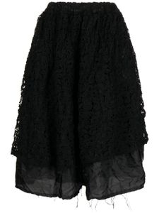 Comme Des Garçons Comme Des Garçons jupe mi-longue à empiècements en dentelle - Noir