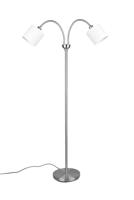 Trio VloerlampTommy 2-lichts RVS met wit - R46332001