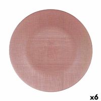 Eetbord Roze Glas 32,5 x 2 x 32,5 cm (6 Stuks) - thumbnail