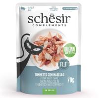 SCHESIR Tuna with hake in jelly - nat kattenvoer - 70g