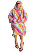 Badrock Fleece deken met hoodie - Rainbow - thumbnail