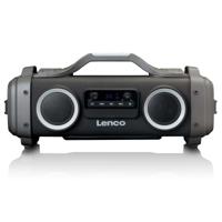 LENCO SPR-200BK - Splashproof Bluetooth® speaker FM radio USB en micro SD met lichteffecten - Zwart