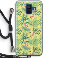 Flamingo party: Samsung Galaxy A6 (2018) Transparant Hoesje met koord