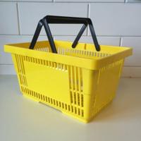Winkelmandje geel BIG met 2 handgrepen