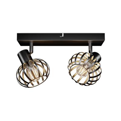 Petal - LED Plafondlamp - 2 spots - E14 Fitting - Kantelbaar & Draaibaar - Zwart