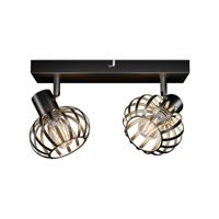 Petal - LED Plafondlamp - 2 spots - E14 Fitting - Kantelbaar & Draaibaar - Zwart