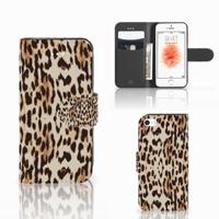 Apple iPhone 5 | 5s | SE | Telefoonhoesje | Met pasjeshouder | Leopard