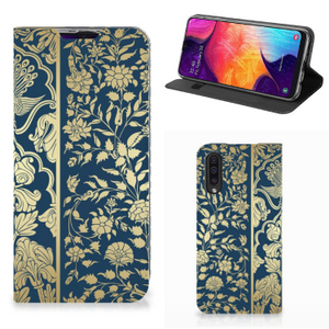 Samsung Galaxy A50 Smart Cover Beige Flowers