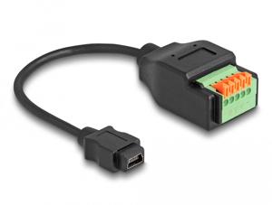DeLOCK 66252 tussenstuk voor kabels USB 2.0 Type Mini-B Klemmenblok Zwart, Groen