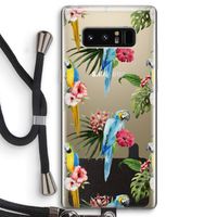 Kleurrijke papegaaien: Samsung Galaxy Note 8 Transparant Hoesje met koord