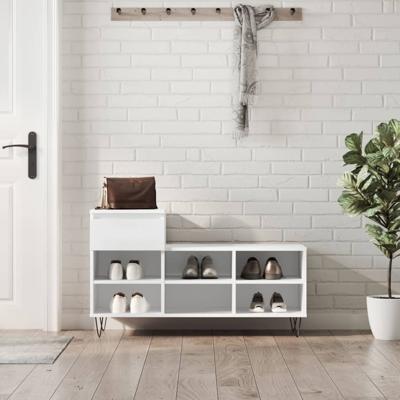 VidaXL Schoenenkast 102x36x60 cm bewerkt hout wit