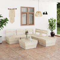 6-delige Loungeset pallet geïmpregneerd vurenhout