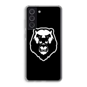 Angry Bear (black): Samsung Galaxy S21 FE Transparant Hoesje