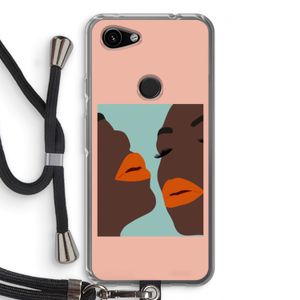 Orange lips: Pixel 3a Transparant Hoesje met koord