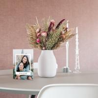 Droogbloemen boeket roze met gepersonaliseerde kaart