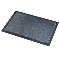 Deurmat/schoonloopmat Faro zwart grijs 40 x 60 cm - Deurmatten - thumbnail