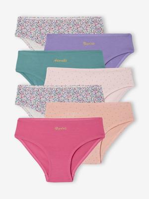 Set van 7 bijpassende slipjes voor meisjes fuchsia
