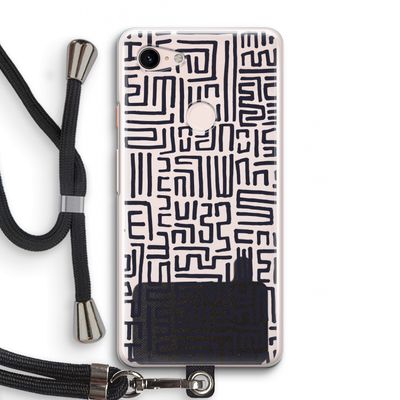 Moroccan Print: Pixel 3 Transparant Hoesje met koord