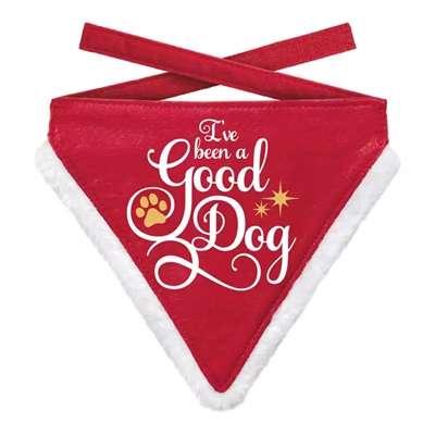 PLENTY GIFTS KERST BANDANA GOOD DOG ROOD