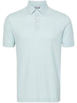 Zanone polo en coton à manches courtes - Bleu