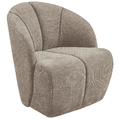 WOOOD Draaifauteuil 'Mojo' Geweven Rib, kleur Donker Zand