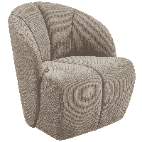WOOOD Draaifauteuil 'Mojo' Geweven Rib, kleur Donker Zand