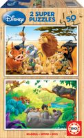Set met 2 houten puzzels Disney® Animal Friends Leeuwenkoning + Het jungleboek EDUCA  bunt - thumbnail