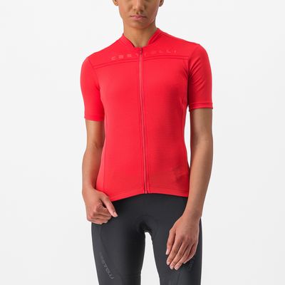 Castelli Anima 4 fietsshirt korte mouw rood dames S