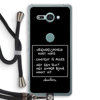 Mijn Motto's: Sony Xperia XZ2 Compact Transparant Hoesje met koord