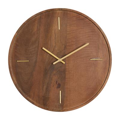 Light & Living Klok 'Veti' Mangohout, 41cm, kleur Bruin