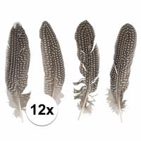 Decoratie - veren - Fazant - set van 12x stuks - Sierveren - 22cm