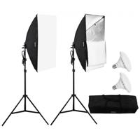 VEVOR set van 2 fotostudio softbox 50x70cm continu licht studiolamp draagtas