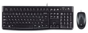 Logitech MK120 Set met toetsenbord en muis USB Spatwaterdicht QWERTY, US internationaal Zwart