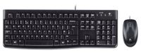 Logitech MK120 Set met toetsenbord en muis USB Spatwaterdicht QWERTY, US internationaal Zwart - thumbnail