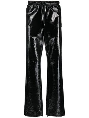 Courrèges pantalon droit à fini brillant - Noir