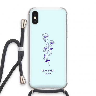 Bloom with grace: iPhone X Transparant Hoesje met koord