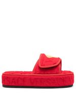 Versace claquettes à logo imprimé - Rouge