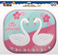 The Littlies zonneschermen zwanen 44 cm mesh roze/blauw 2 stuks - thumbnail
