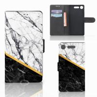 Sony Xperia XZ1 | Bookcase | Marmer Wit Zwart - Origineel Cadeau Man