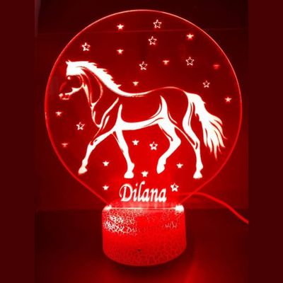 3D LED LAMP - PAARD MET STERREN - Ontwerp-zelf.nl