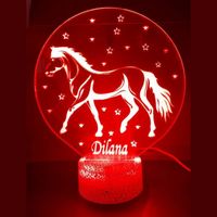 3D LED LAMP - PAARD MET STERREN