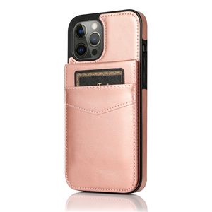 iPhone 12 Pro Max hoesje - Backcover - Pasjeshouder - Portemonnee - Kunstleer - Rose Goud