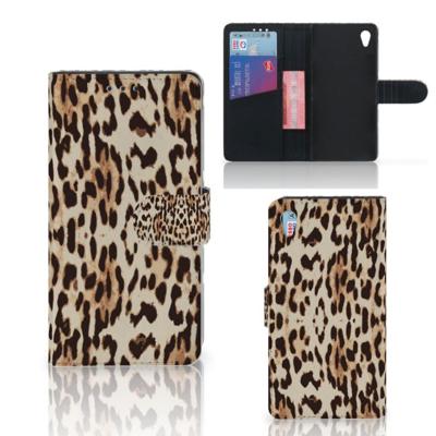 Sony Xperia Z3 | Telefoonhoesje | Met pasjeshouder | Leopard